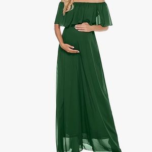 Green Maxi Dress, Maternity Gown